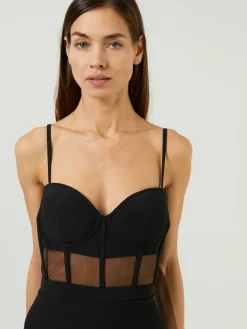Abendkleid aus Crêpe Schwarz