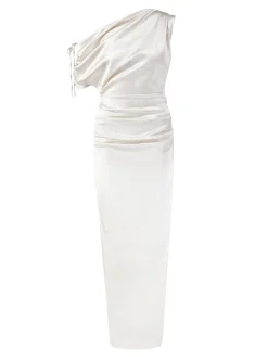 Abendkleid aus Satin Crème