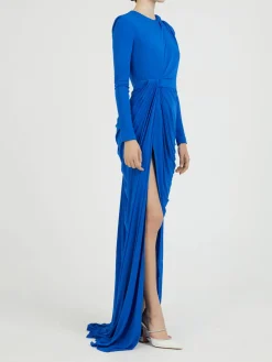 Abendkleid mit Cut-Out Blau
