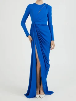 Abendkleid mit Cut-Out Blau