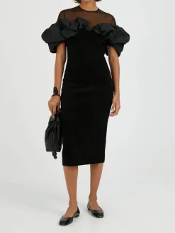 Abendkleid mit Rüschen Schwarz