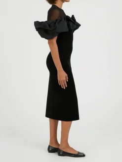 Abendkleid mit Rüschen Schwarz
