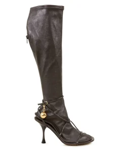 Absatzstiefel mit Kettendetail 'Dot Boots' Fondant
