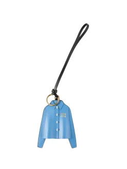 Anhänger aus Kalbsleder mit Logo Blau