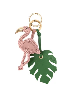 Anhänger mit Flamingo und Palmenblatt Pink