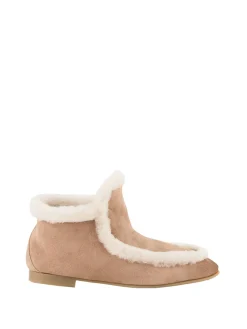 Ankle Boots aus Veloursleder Braun