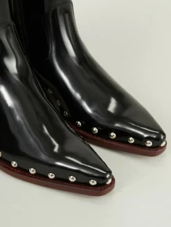 Ankle Boots mit Nieten-Details Schwarz