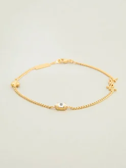 Armband mit Opyum-Herz-Anhänger Gold
