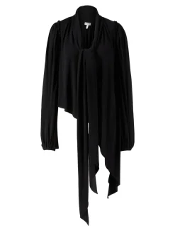 Asymmetrische Bluse Schwarz