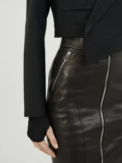 Asymmetrischer Wollblazer Schwarz