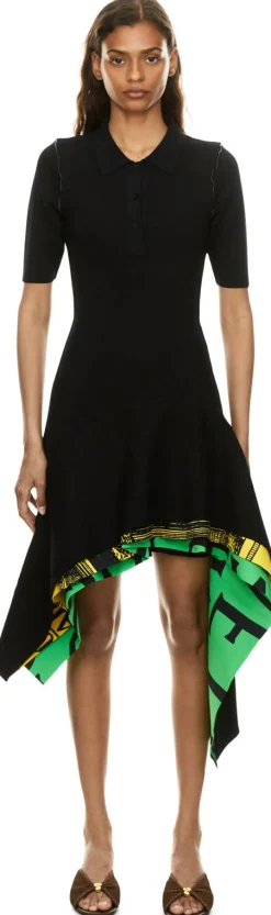 Asymmetrisches Midikleid Schwarz