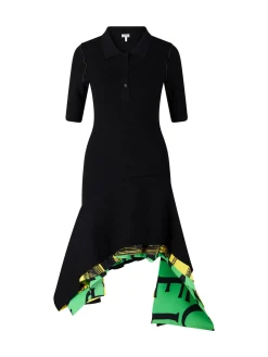 Asymmetrisches Midikleid Schwarz