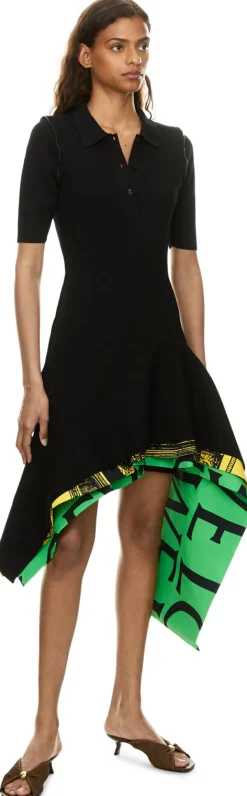 Asymmetrisches Midikleid Schwarz