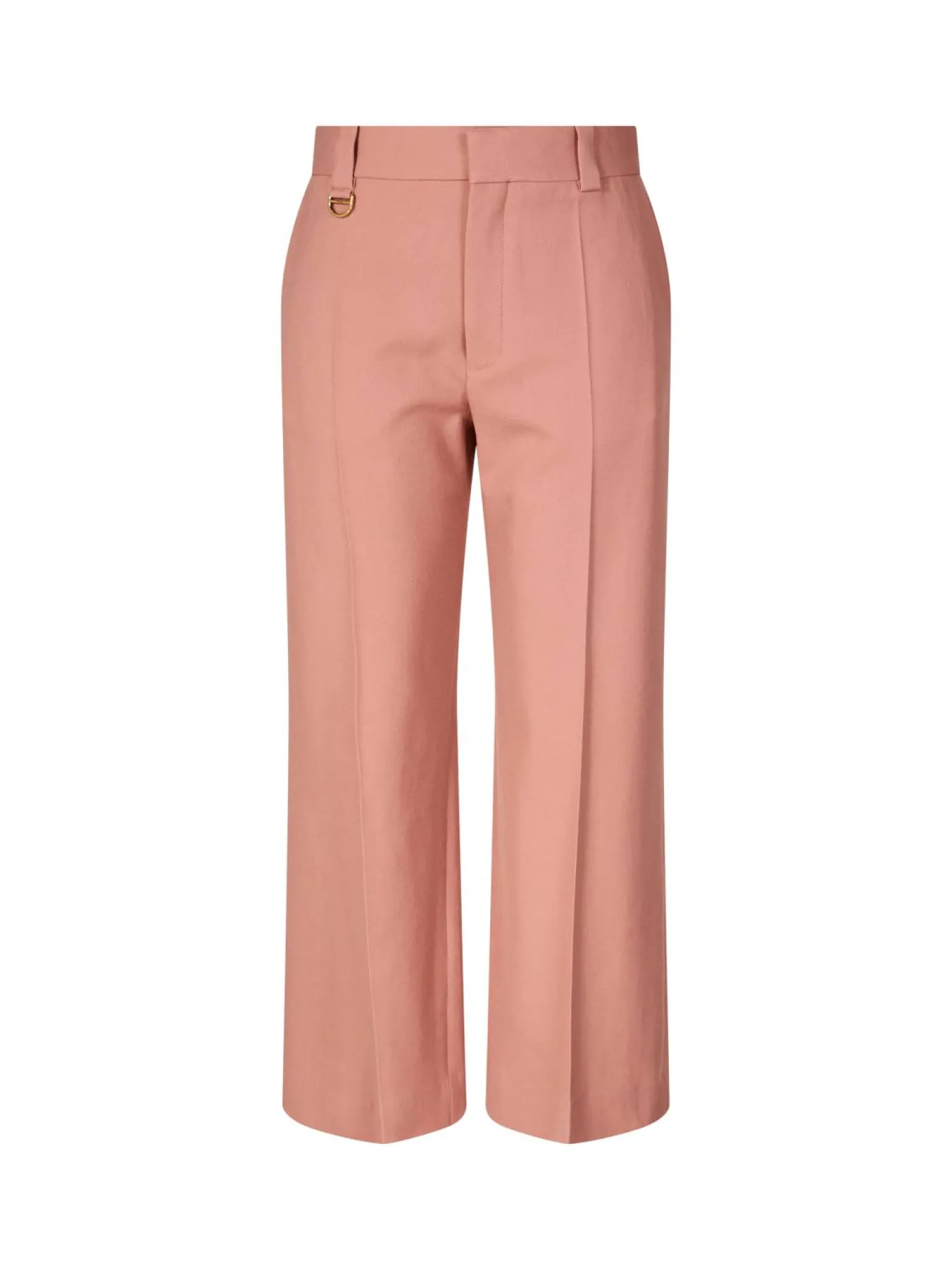 Ausgestellte Bootcut-Hose aus Wollgabardine Pink