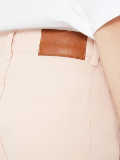 Ausgestellte Jeans aus Baumwolle Rosé