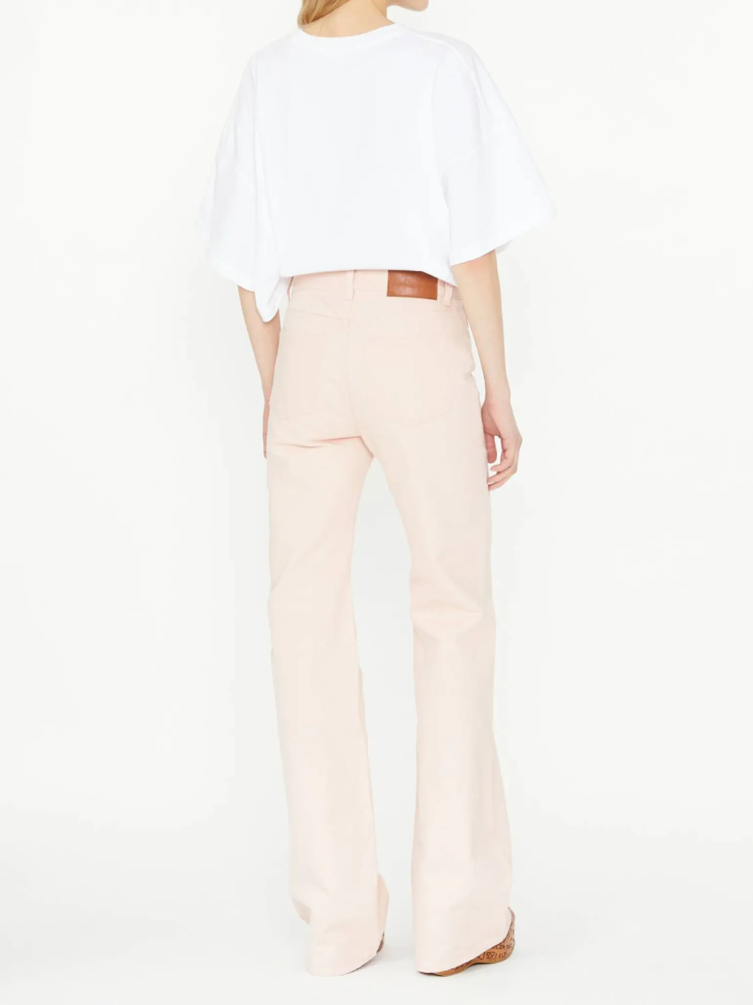 Ausgestellte Jeans aus Baumwolle Rosé