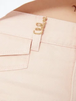 Ausgestellte Jeans aus Baumwolle Rosé