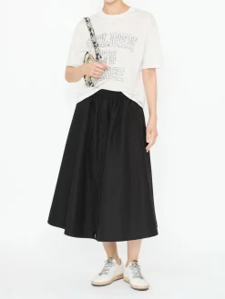 Ausgestellter Midirock Schwarz