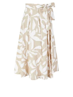 Ausgestellter Wickelrock Beige