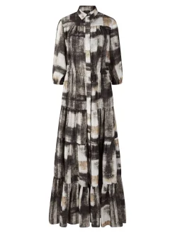 Ausgestelltes Blusenkleid Braun