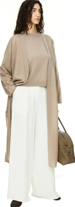 Ausgestellte Seidenhose Weiß