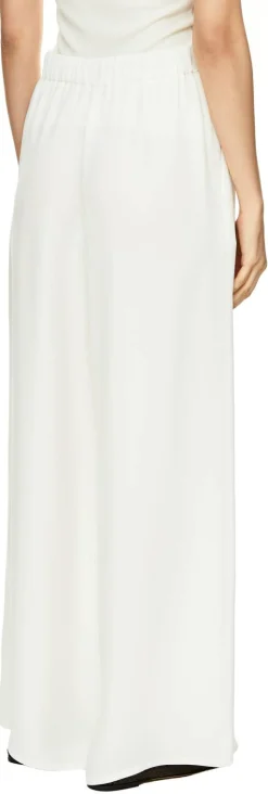 Ausgestellte Seidenhose Weiß