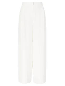 Ausgestellte Seidenhose Weiß