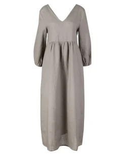 Ausgestelltes Leinenkleid Grau