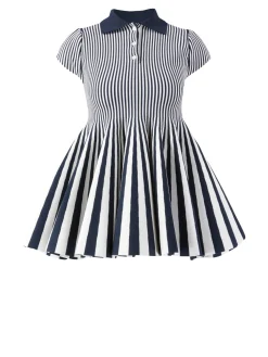 Ausgestelltes Polo-Shirt Weiß/Marineblau