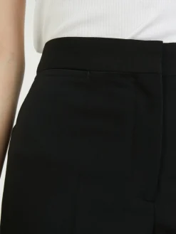 Ausgestellte Wollhose Schwarz