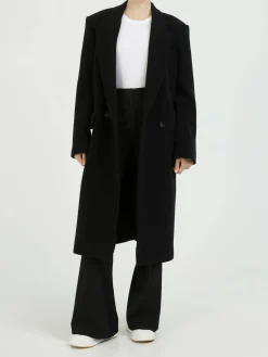 Ausgestellte Wollhose Schwarz