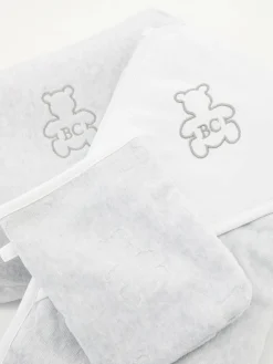 Baby Bernie-Badeset mit Stickerei Grau