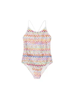 Badeanzug mit Chevron-Print Multi
