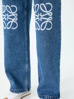 Baggy-Jeans mit Anagram Mittelblau