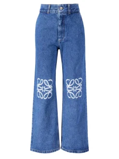 Baggy-Jeans mit Anagram Mittelblau