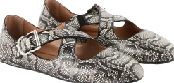 Ballerina 'Criss Cross' aus Leder Grau
