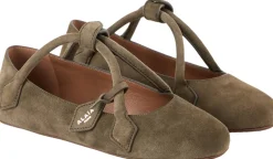 Ballerina 'Le Teckel' aus Veloursleder Grün