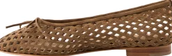 Ballerina 'Mesh' aus Veloursleder Braun