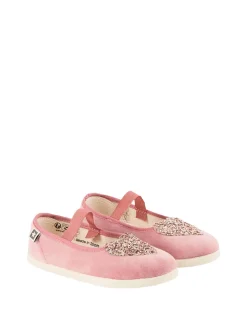 Ballerina 'Sarra' aus Samt Rosa