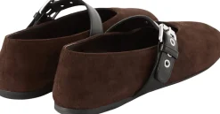 Ballerinas aus Lammveloursleder Dunkelbraun