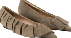 Ballerinas 'Ruffle' mit Rüschen Taupe