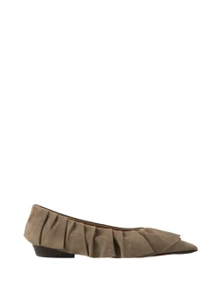 Ballerinas 'Ruffle' mit Rüschen Taupe