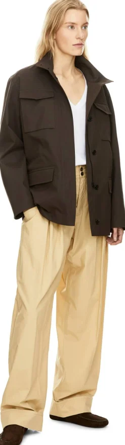Barrel-Fit Stoffhose 'Lindsay' Beige