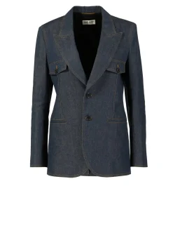 Baumwoll-Blazer Blau