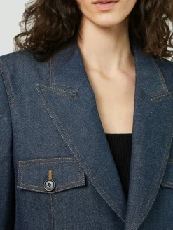 Baumwoll-Blazer Blau