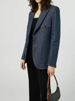 Baumwoll-Blazer Blau