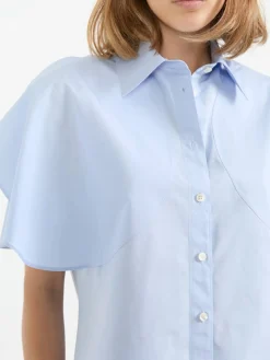 Baumwollbluse Hellblau