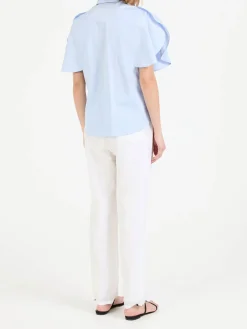 Baumwollbluse Hellblau