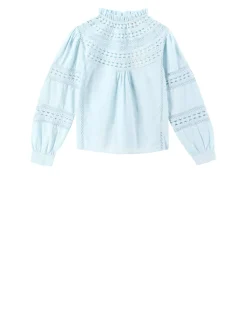 Baumwollbluse 'Paris' Hellblau