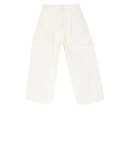 Baumwoll-Cargohose Crème